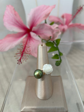 MOP Gardenia Pistachio Bypass Ring