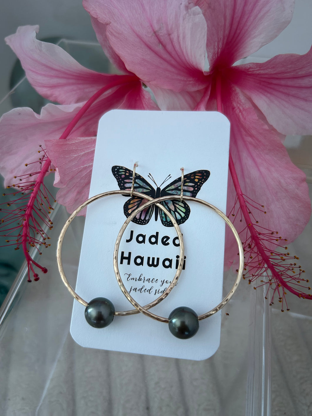Tahitian Pearl Hoop Earrings