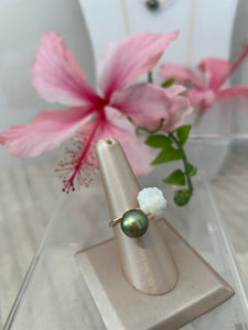 MOP Gardenia Pistachio Bypass Ring