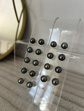 Tahitian Pearl Stud Earrings 9MM