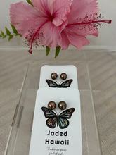 Load image into Gallery viewer, Chocolate Tahitian Pearl Stud Earrings