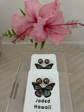 Load image into Gallery viewer, Chocolate Tahitian Pearl Stud Earrings