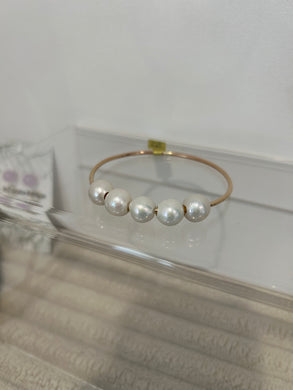 White Edison Pearl Bangle