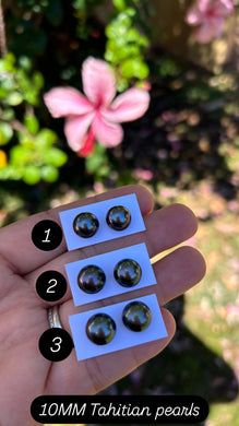 Premium 10MM Tahitian Pearl Stud Earrings