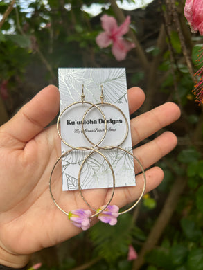 Crown Flower Double Hoop Earrings
