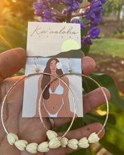 Load image into Gallery viewer, Large Pikake hoop earrings