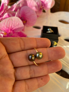 Tahitian pearl bypass rings