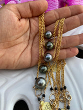 Load image into Gallery viewer, Tahitian pearl necklaces on double rope chain