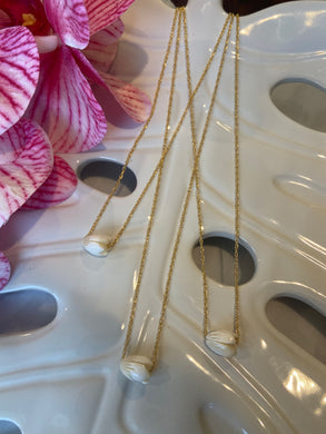 Mother of pearl floating Pikake necklace