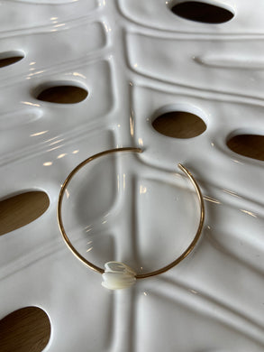 Mother of Pearl Pikake cuff bracelet