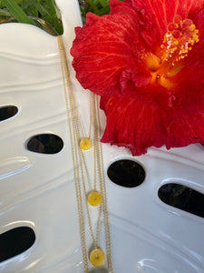 Dainty Yellow Jade Necklace