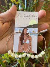 Load image into Gallery viewer, Large Pikake hoop earrings