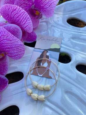 Pikake endless hoop earrings 40mm