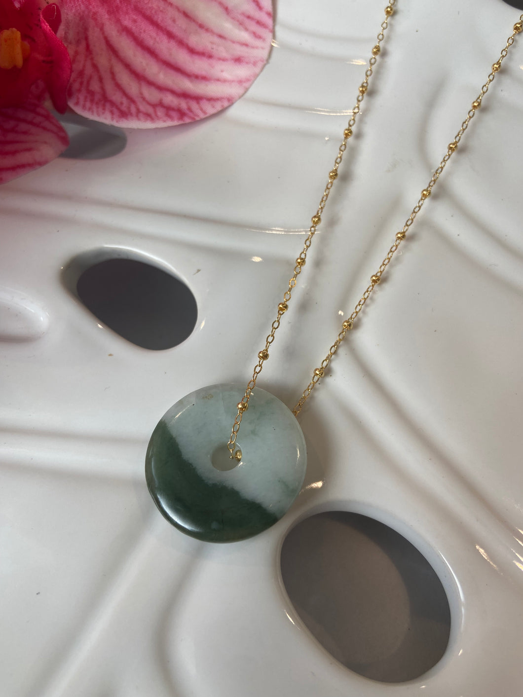 Jade Necklace (two tone)