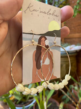 Load image into Gallery viewer, Large Pikake hoop earrings