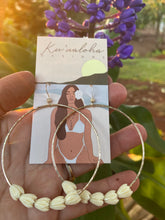 Load image into Gallery viewer, Large Pikake hoop earrings