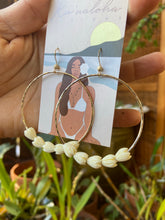Load image into Gallery viewer, Large Pikake hoop earrings