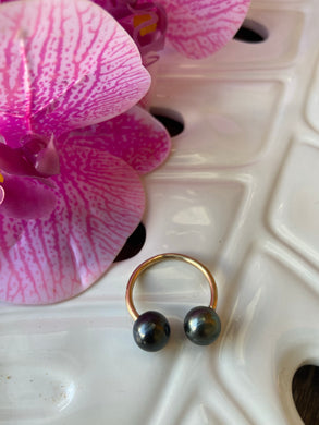 Tahitian pearl cuff ring
