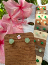 Load image into Gallery viewer, Green Jade Stud Earrings