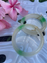 Load image into Gallery viewer, White and Green Jade