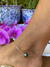 Load image into Gallery viewer, Tahitian pearl anklet bar chain