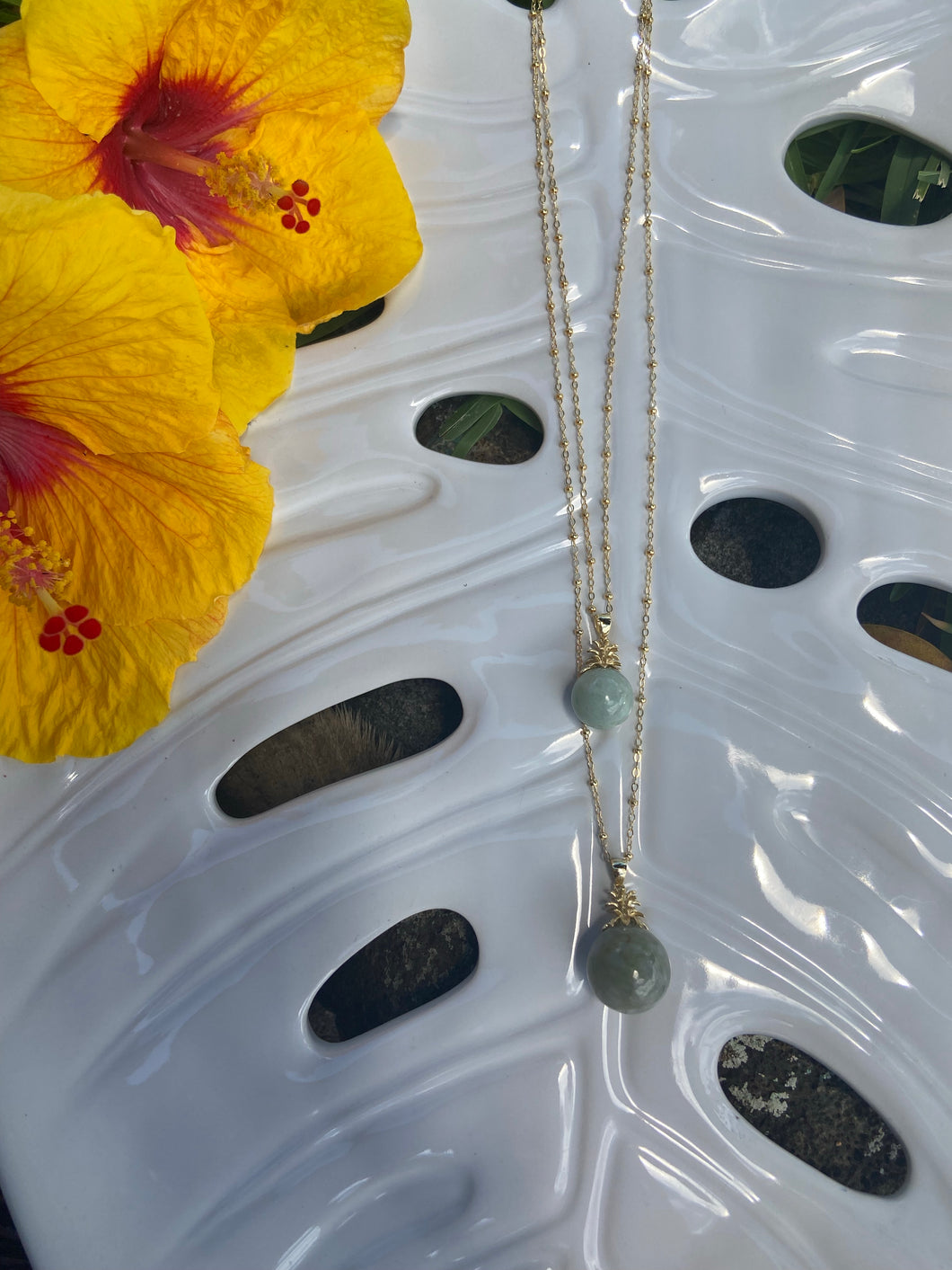 Green Jade Pineapple Necklace