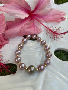 Tahitian and Edison pearl bracelet 8”