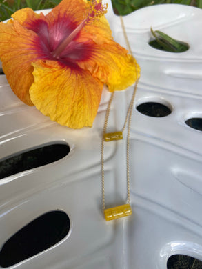 Yellow Barrel Jade necklace