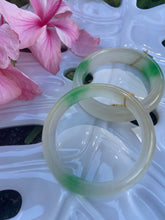 Load image into Gallery viewer, White and Green Jade
